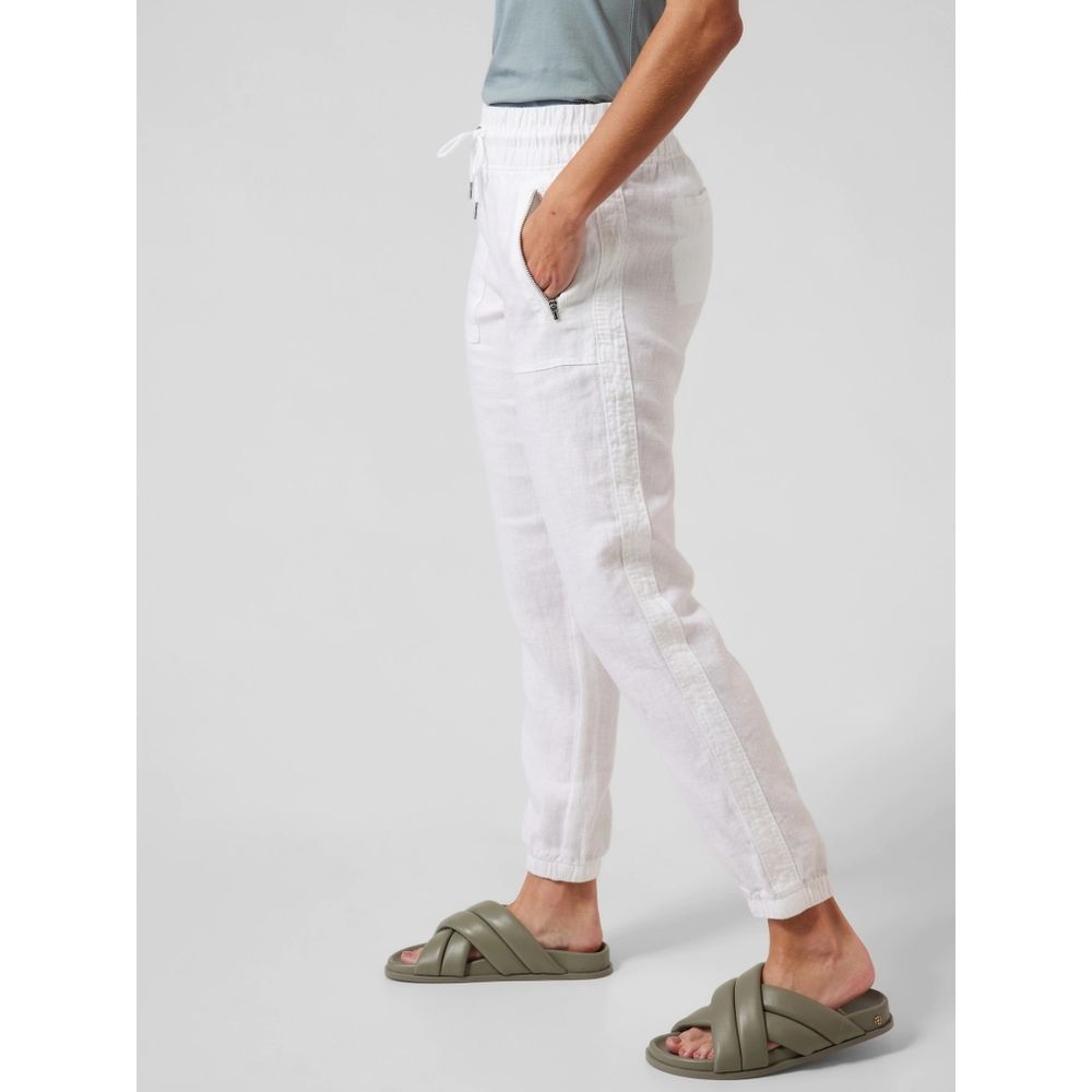Athleta Cabo White Linen Jogger Size 6/Medium - Picture 3 of 12